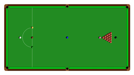 snooker billiards table top view illustration