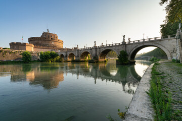 Saint Angelo castle an Tiber River in Rome, Italy