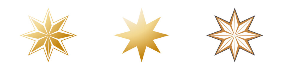 Yellow, gold, orange sparkles symbols vector. The set of original vector stars sparkle icon.