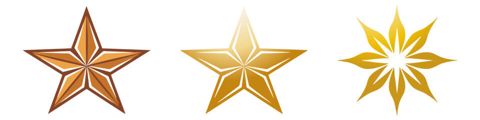 Obraz premium Yellow, gold, orange sparkles symbols vector. The set of original vector stars sparkle icon.