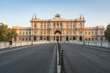 Fototapeta premium The Palace of Justice seen from the Ponte Umberto bridge in Rome, Italy 
