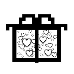 Isolated gift box outline symbol 
