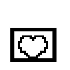 Isolated heart box outline symbol 