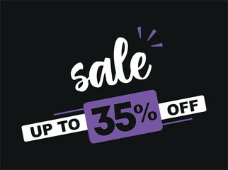 35% off. Special offer, sales, promo, shop. Campaign for retail, store. Vector illustration discount price