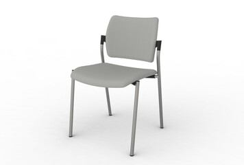 Isolated 3D chair scene creator rendering for interior design or decoration projects.