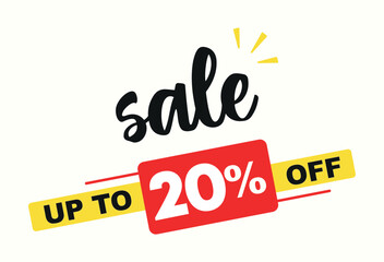 20% off. Special offer, sales, promo, shop. Campaign for retail, store. Vector illustration discount price