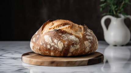 Artisanal Sourdough Bread Loaf image created by Generative AI