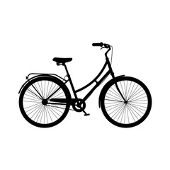 Fototapeta premium Bicycle vector illustration. Vintage bicycle silhouette vector image.