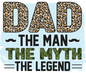 Happy Father's Day Dad  Daddy Papa Colorful Sublimation Print Graphics on White Background. Funny Daddy Saying, Quote and Slogan for Print on Demand Industry and Printing Business.