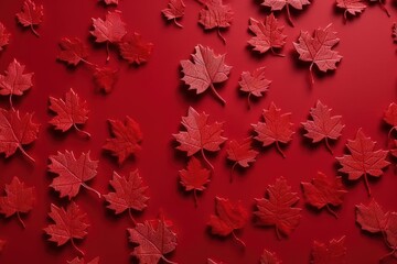Happy Canada Day. Celebrating the birthday of Canada. Canadians show their pride in their history, culture and achievements. Flag, holiday, maple leaf, red colour. Generative AI