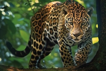 Portrait of Jaguar. Wild life animal. Created with Generative AI tools