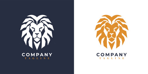 Fototapeta na wymiar Lion head logo design