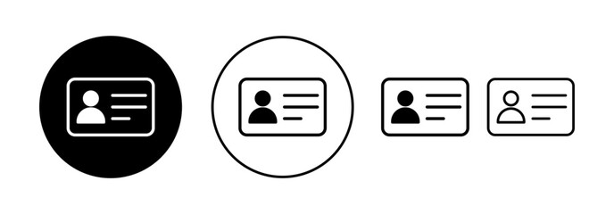 License icon vector for web and mobile app. ID card icon. driver license, staff identification card