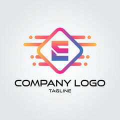 Modern initial E Tech Initial logo vector