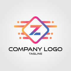 Modern initial Z Tech Initial logo vector
