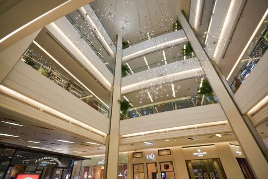 BANGKOK, THAILAND - CIRCA JANUARY, 2020: interior shot of Siam Paragon shopping mall in Bangkok.