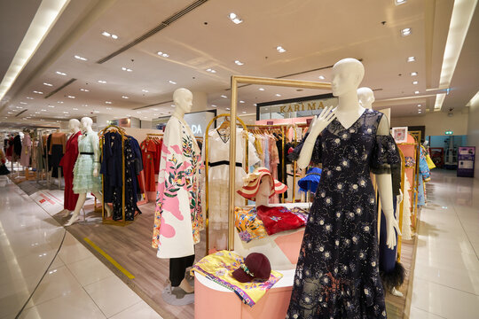BANGKOK, THAILAND - CIRCA JANUARY, 2020: inside Siam Paragon shopping mall in Bangkok.
