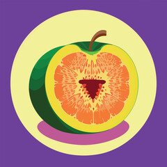 Vector illustration of fresh and juicy papaya