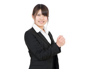 ガッツポーズのビジネスウーマン