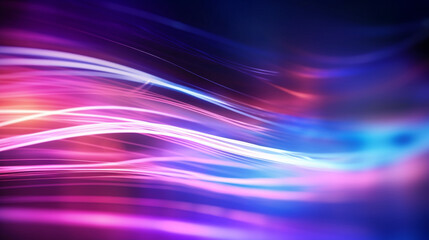 Obraz premium waves abstract futuristic background with pink blue glowing neon network lights
