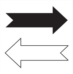 Simple arrow icon vector. two way arrow, Simple arrow icon on white background.arrow icon for your web site design, logo, app, UI. arrow indicated the direction symbol. curved arrow sign.