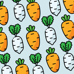 Carrot and radish pattern design or background
