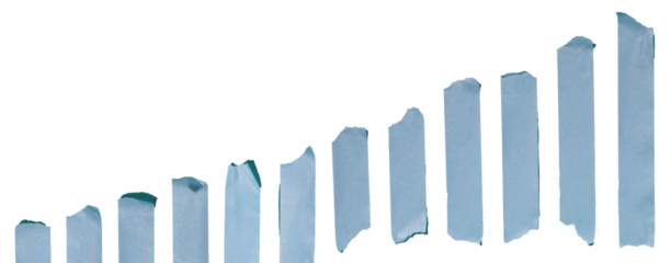 Set of masking tape collection is various shape and size, cut out isolated on white