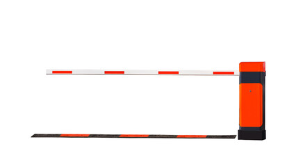 Colorful Automatic car barrier with speed bumper isolated on transparent background, png file