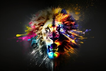colorful lion art