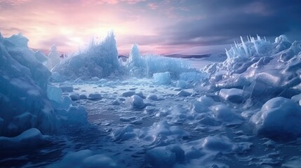 landscape with ice