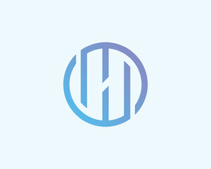 Logo circle letter H with a unique and minimalist design and modern logo