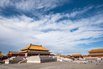 The Taihe  square of Forbidden City in a sunny day
