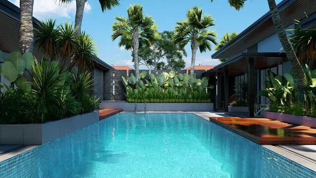 pool, water, hotel, swimming, resort, palm, tropical, beach, luxury, travel, summer, vacation, holiday, sea, swimming pool, tree, sky, relax, tourism, leisure, sun, relaxation, blue, nature, reflectio