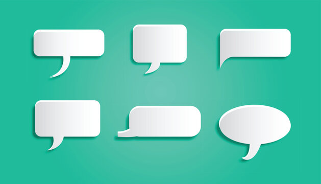 Illustration of speech bubbles on a green background, perfect for communication, creativity, and expression themes
