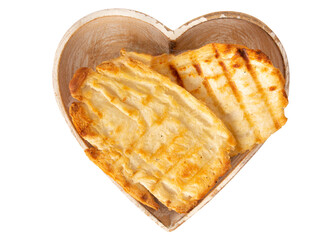 Toasted bread with melted butter Brazilian breakfast food, Top View, PNG, Transparent background