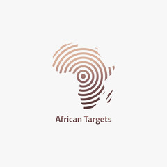 Target circle shaped africa logo. Suitable for technology and communications business.