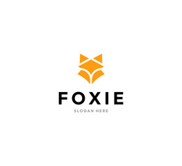Modern flat and clean fox logo design