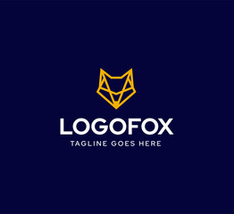 Modern flat and clean fox logo design