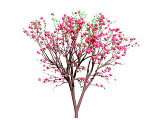 Obraz na płótnie Canvas A love tree 3D illustration of love and valentine day isolated on transparent background. PNG File.
