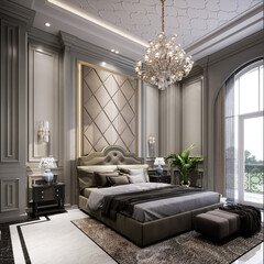 3D Render Classic House Design
