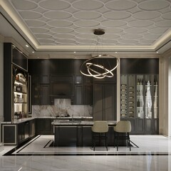 3D Render Classic House Design