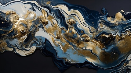 Vetor abstrato de mármore azul e ouro. Design de papel de parede marmorizado com redemoinhos naturais de mármore e pó de ouro