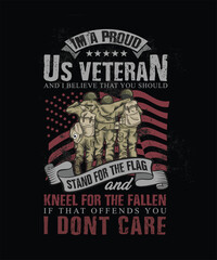 Fototapeta na wymiar Proud to be American veteran T-Shirt Design