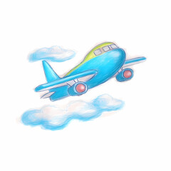 Drawing Airplane Kids Style Illustration