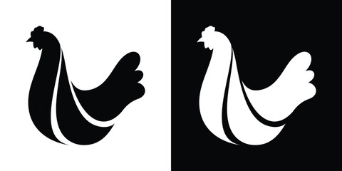logo design chicken flat icon vector illustration