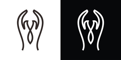 Obraz premium logo design hand abstract icon vector illustration