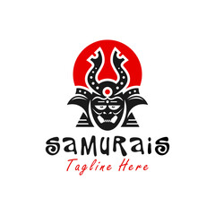 samurai helmet or head protection logo