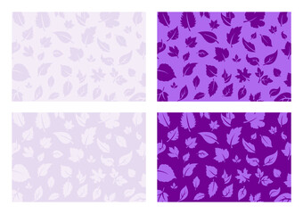 floral leaves wallpaper - purple