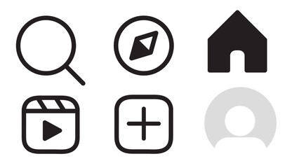 instagram icon. ig icon. like comment share flag. heart icon. ig button. outline icons. ig website. vactor collectinn. vector set.	
