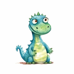 Obraz na płótnie Canvas Drawing Dino Character Kids Style Cartoon
